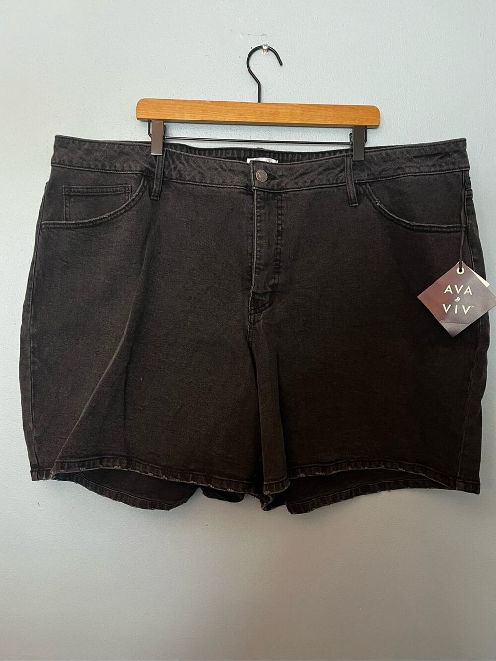 NWT Ava & Viv Black High-Rise Denim Shorts